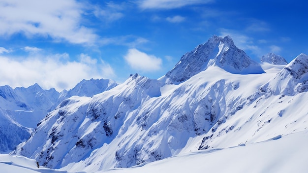 ein Berg mit blauem Himmel und Wolken im Hintergrund