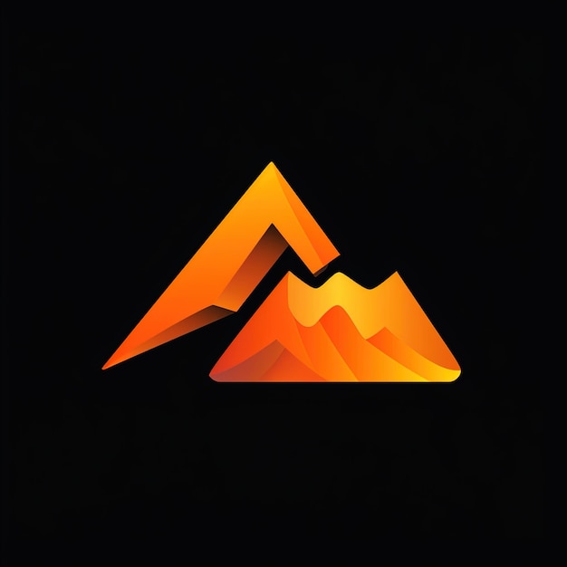 Foto ein berg mit orangefarbenen und gelben farben