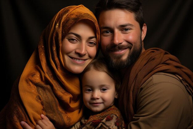 Foto ein berührender moment der liebe und feier in einer muslimischen familie eid und ramadan bilder