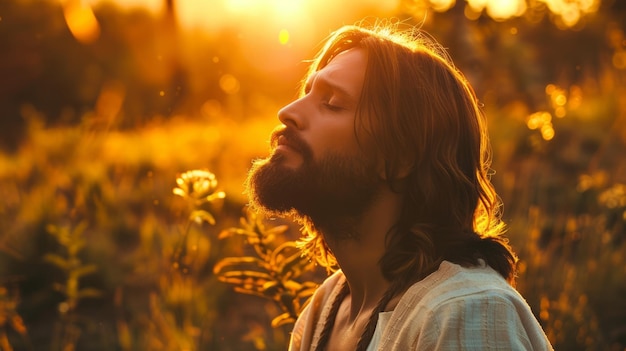 Ein beruhigendes Bild von Jesus Christus im Hintergrund