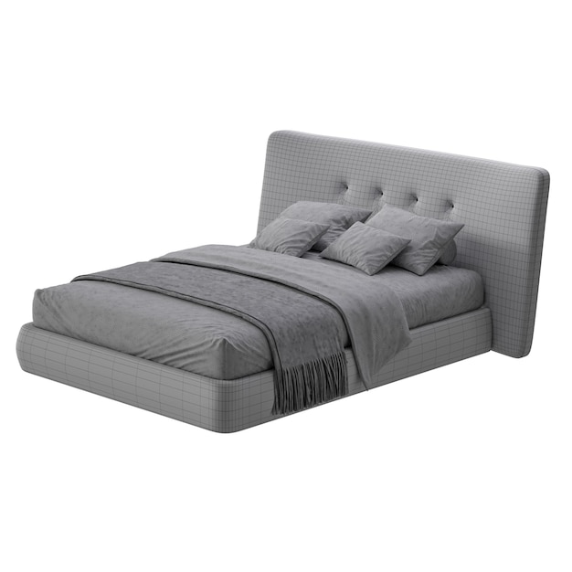 Ein Bett farbenfrohes Design Bett ohne Hintergrund anderes Design png weißer Hintergrund isoliertes abstraktes 3D-Modell