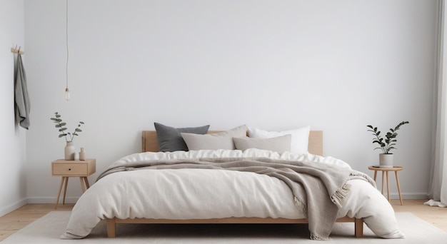ein Bett mit einem weißen Laken, auf dem steht: "Liebe mich"