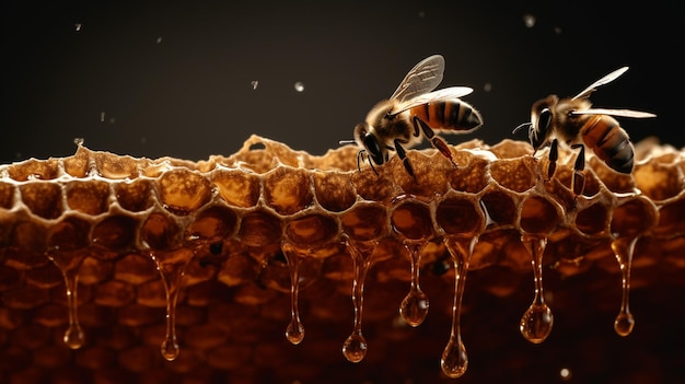 Ein Bienenstock mit dem Wort Honig darauf