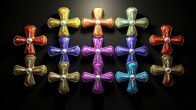 Foto ein bild des medizinischen kreuzsymbols in verschiedenen farben und designs