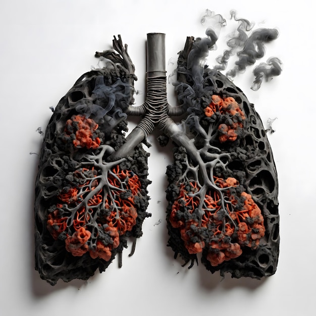 Ein Bild einer durch Rauchen infizierten menschlichen Lunge Antidrug-Tag-Poster-Werbung