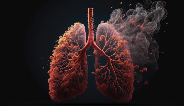 Ein Bild einer Lunge mit den Worten Lunge darauf
