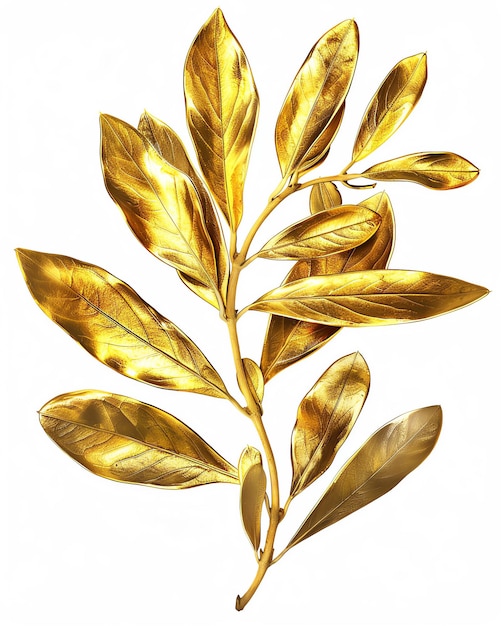 Foto ein bild einer pflanze mit goldenen blättern, die gold sagt
