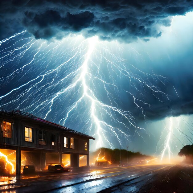 ein Bild einer Sturmwolke und einer Brücke im Hintergrund