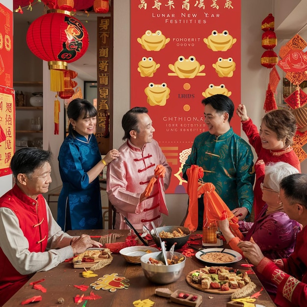 ein Bild einer traditionellen chinesischen Laternenfestszene mit leuchtenden Laternen