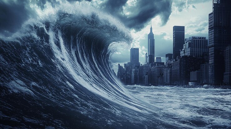 Foto ein bild einer welle, die im ozean ist