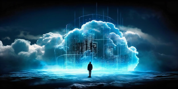 Ein Bild einer Wolke auf einem futuristischen Technologieniveau