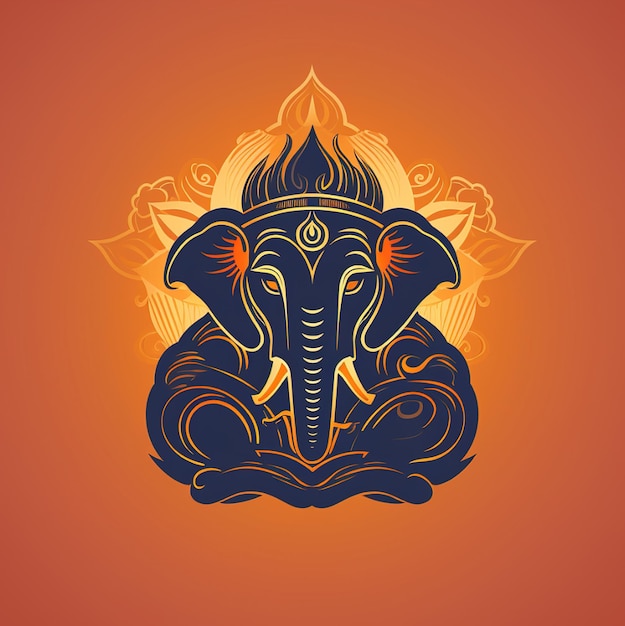 ein Bild eines Elefanten mit goldenem Hintergrund und einem Elefantensymbol darauf.