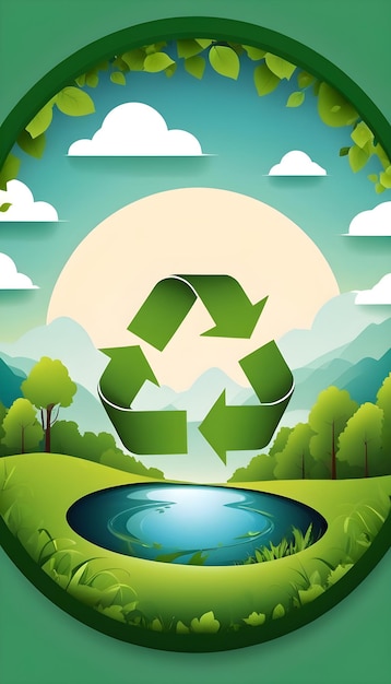 ein Bild eines grünen Planeten mit den Worten Recycle darin