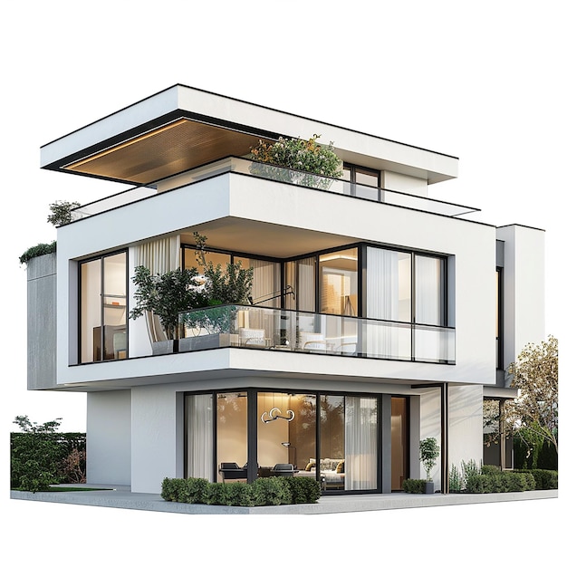 ein Bild eines Hauses mit einer Pflanze oben