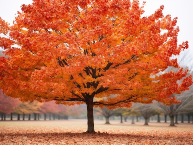 ein Bild eines Orangenbaums im Herbst