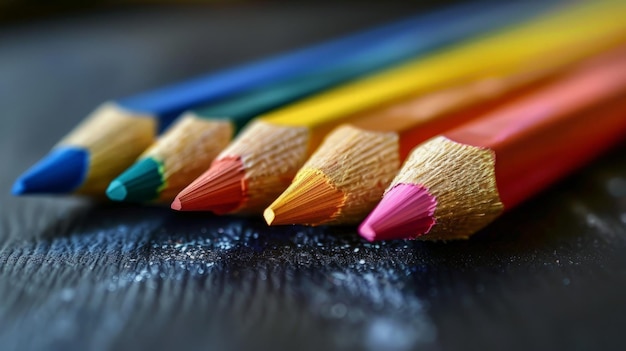 Ein Bild eines Satzes farbiger Bleistifte