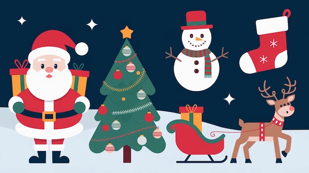 ein Bild eines Schneemannes mit einem Weihnachtsmannshut