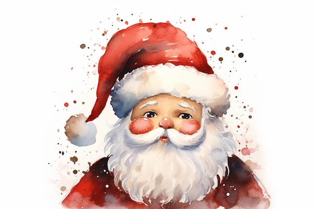 ein Bild vom Kopf eines Weihnachtsmanns mit roter Mütze.