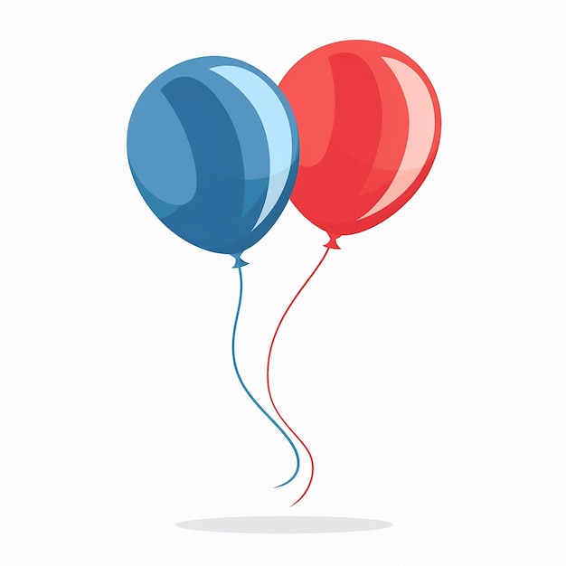 ein Bild von Ballons mit einem roten, blauen und weißen Design