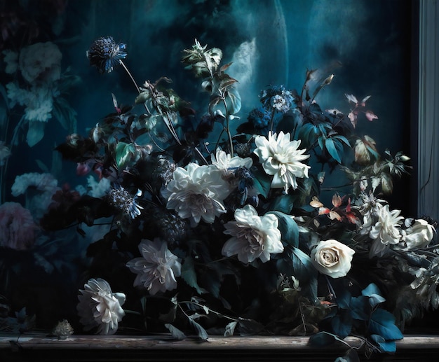 Ein Bild von Blumen auf grauem Hintergrund