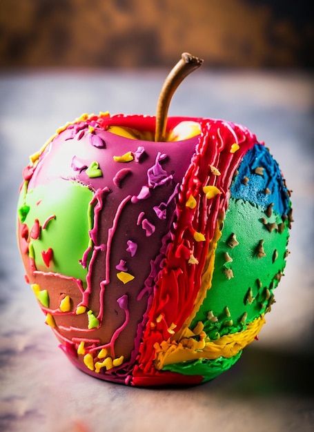 Ein Bild von bunten Äpfeln