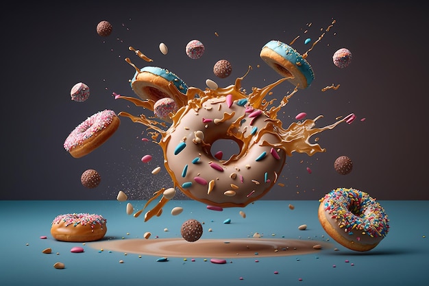 Ein Bild von einem Donut mit Streuseln und Streuseln.