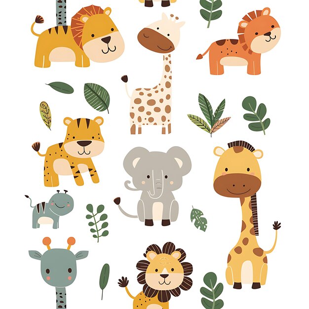ein Bild von Giraffen und Giraffen mit verschiedenen Tieren