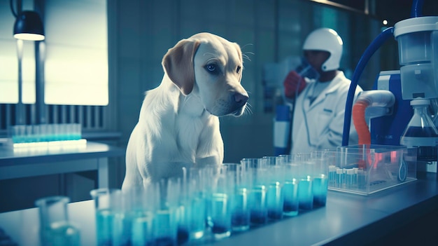 Ein Bild von Labortests, die an der Probe eines Haustiers durchgeführt werden