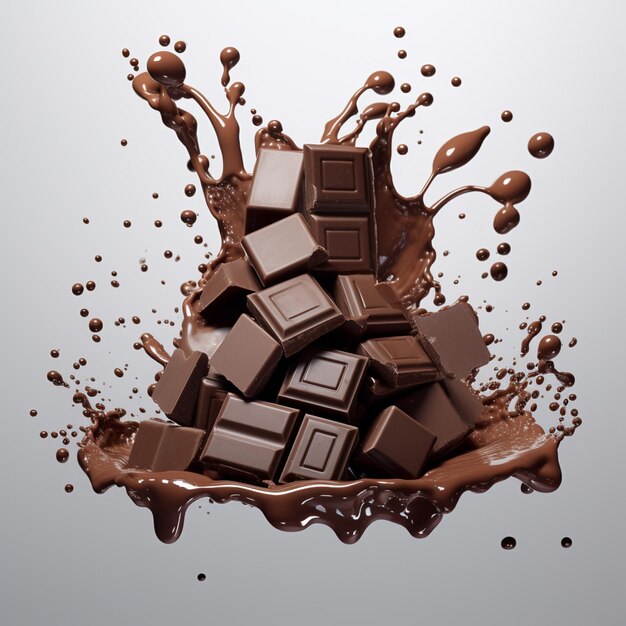 ein Bild von vielen Schokoladen auf einem weißen Hintergrund