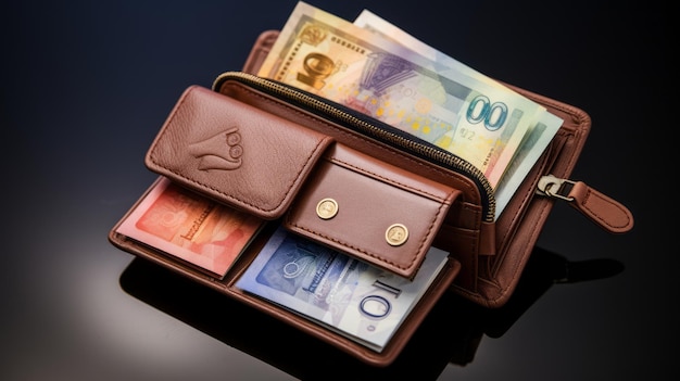 Ein Bild von vierzig Euro Zwei 20-Euro-Scheine, die aus einer Brieftasche stoßen 169 Aspektverhältnis
