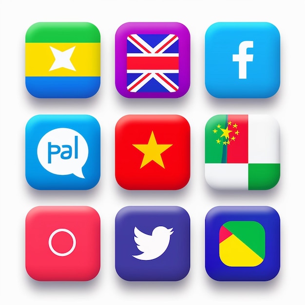 Foto ein bildschirm mit einer vielzahl von apps, einschließlich der vereinigten staaten