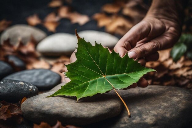 ein Blatt, das vom Baum gefallen ist