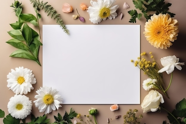 Ein Blatt Papier mit Blumen darauf