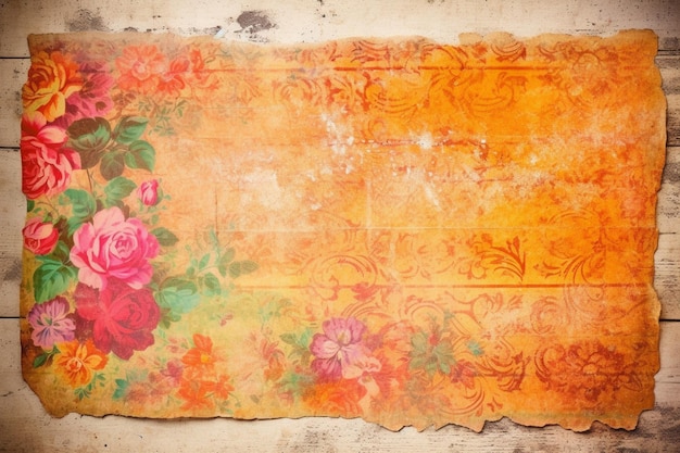 Ein Blatt Papier mit Blumen darauf