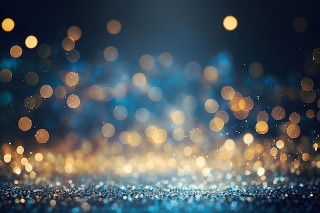 Ein blau-goldener Hintergrund mit Glitzern