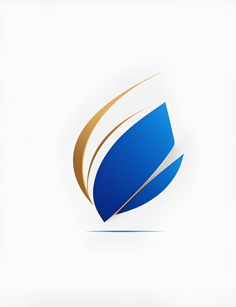 ein blau-goldenes Logo mit weißem Hintergrund und blau-goldenem Design