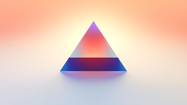 Ein blau-orange Dreieck mit purpurfarbenem Rand
