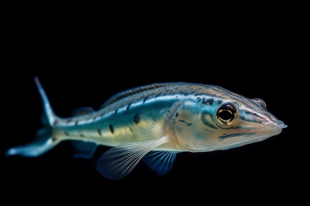 Ein blau-weißer Fisch