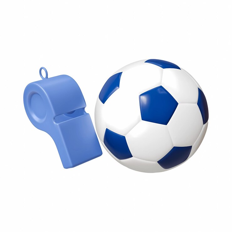 ein blau-weißer Fußball und ein blau und weißes Fußball