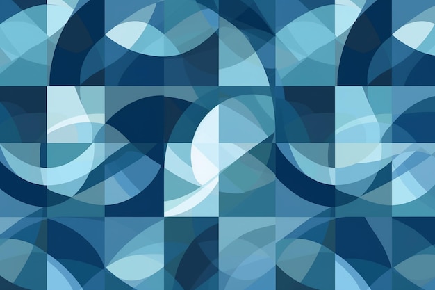 Ein blau-weißer Hintergrund mit Kreisen und den Worten „blau“.
