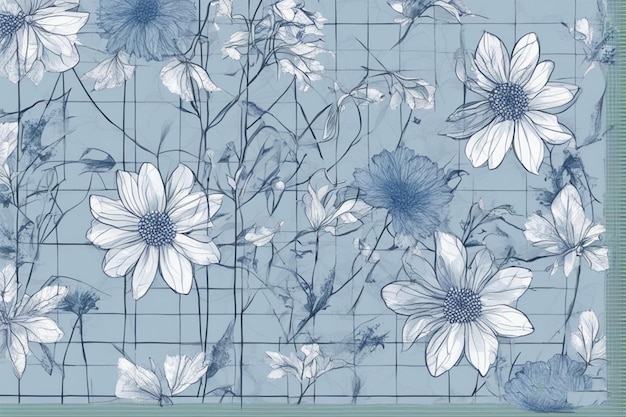 ein blau-weißes Blumenmuster von Person Cute Aesthetic Wallpapers Images