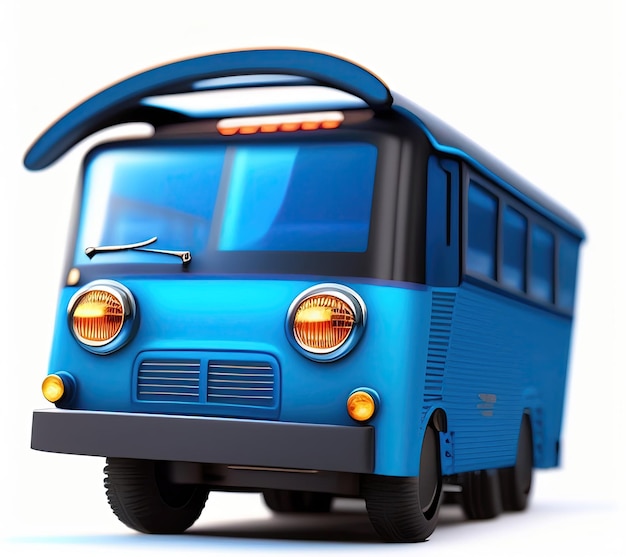 Ein blauer Bus mit dem Wort Bus darauf