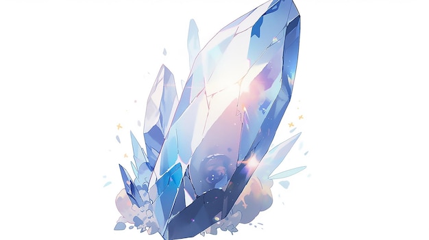 Ein blauer Diamant sitzt vor einem weißen Hintergrund.