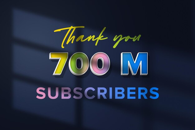 Ein blauer Hintergrund mit der Aufschrift „Thank you 700 m“ darauf.