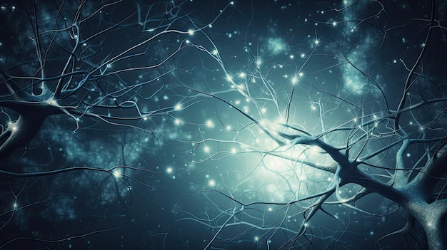 Foto ein blauer hintergrund mit einem hellblauen hintergrund und den worten neuron auf der linken seite.