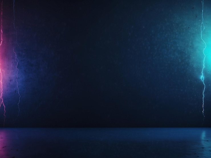 Foto ein blauer hintergrund mit einem lichtbild und den worten blau