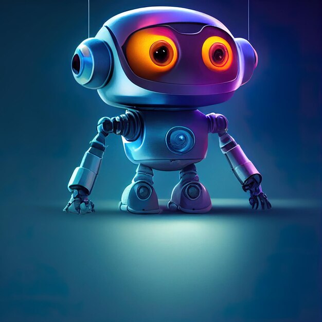 ein blauer Hintergrund mit einem Roboter darauf