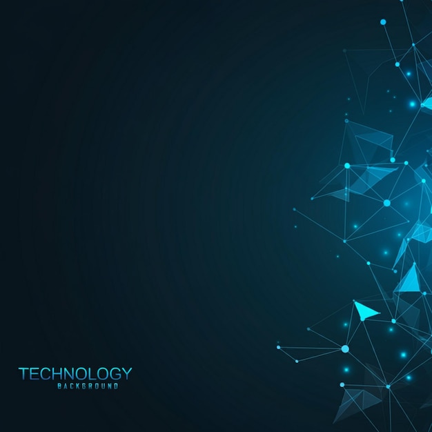 ein blauer Hintergrund mit einer Grafik, die sagt, Technologie