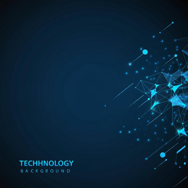 ein blauer Hintergrund mit einer Grafik, die sagt, Technologie