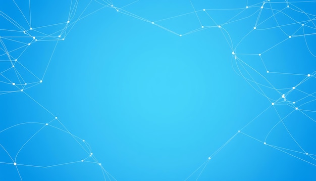 ein blauer Hintergrund mit verbundenen Linien und verbundenen Leitungen